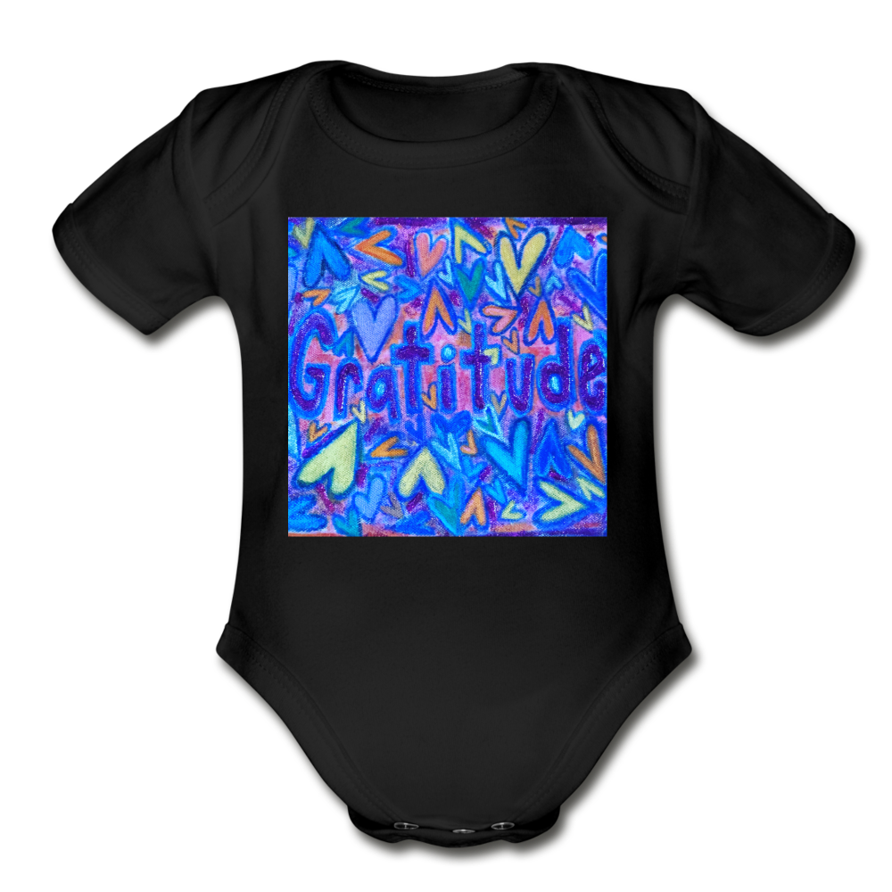 Organic Short Sleeve Baby Bodysuit - black