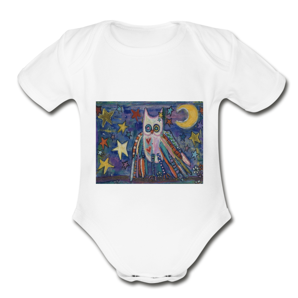 Organic Short Sleeve Baby Bodysuit - white