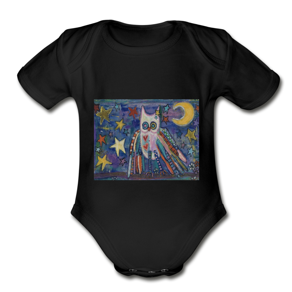 Organic Short Sleeve Baby Bodysuit - black