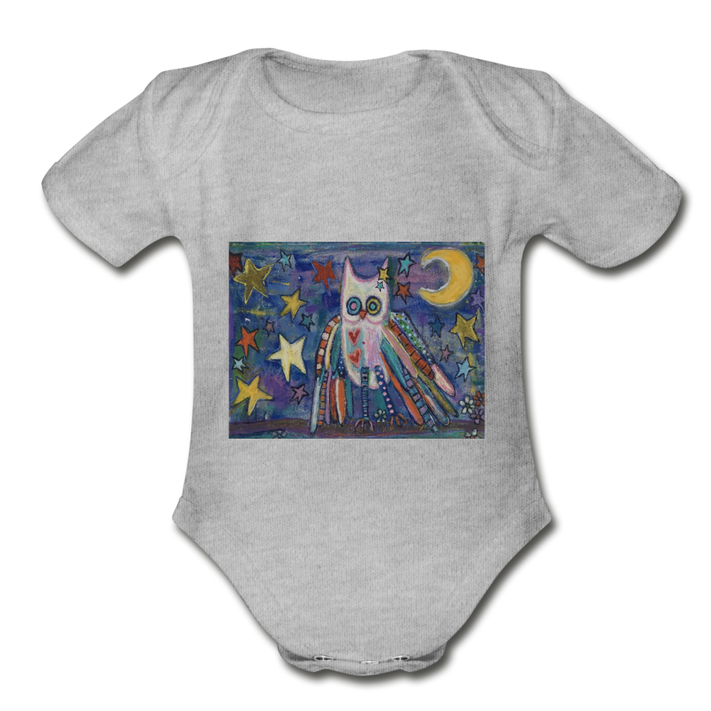 Organic Short Sleeve Baby Bodysuit - heather gray