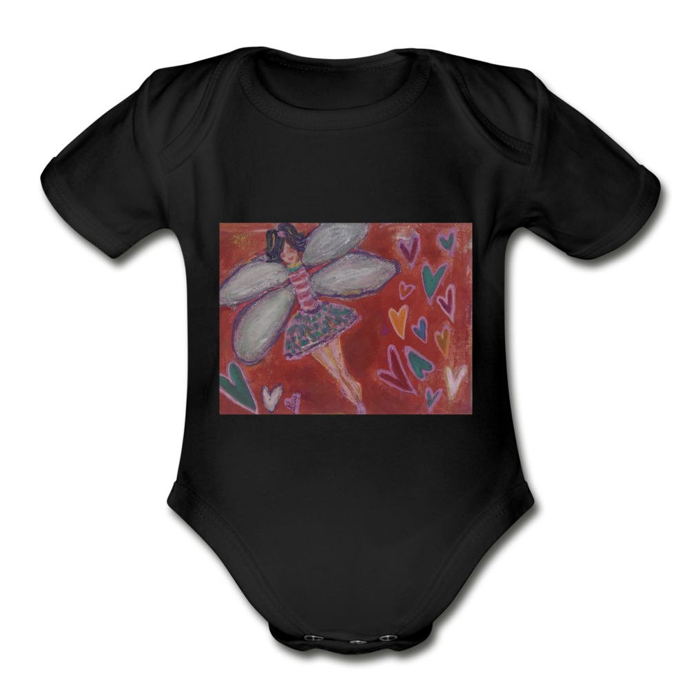 Organic Short Sleeve Baby Bodysuit - black