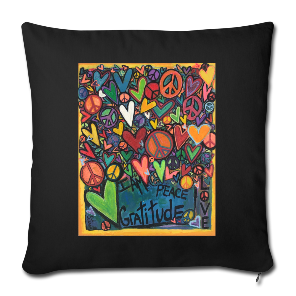 Throw Pillow Cover 18” x 18” - black
