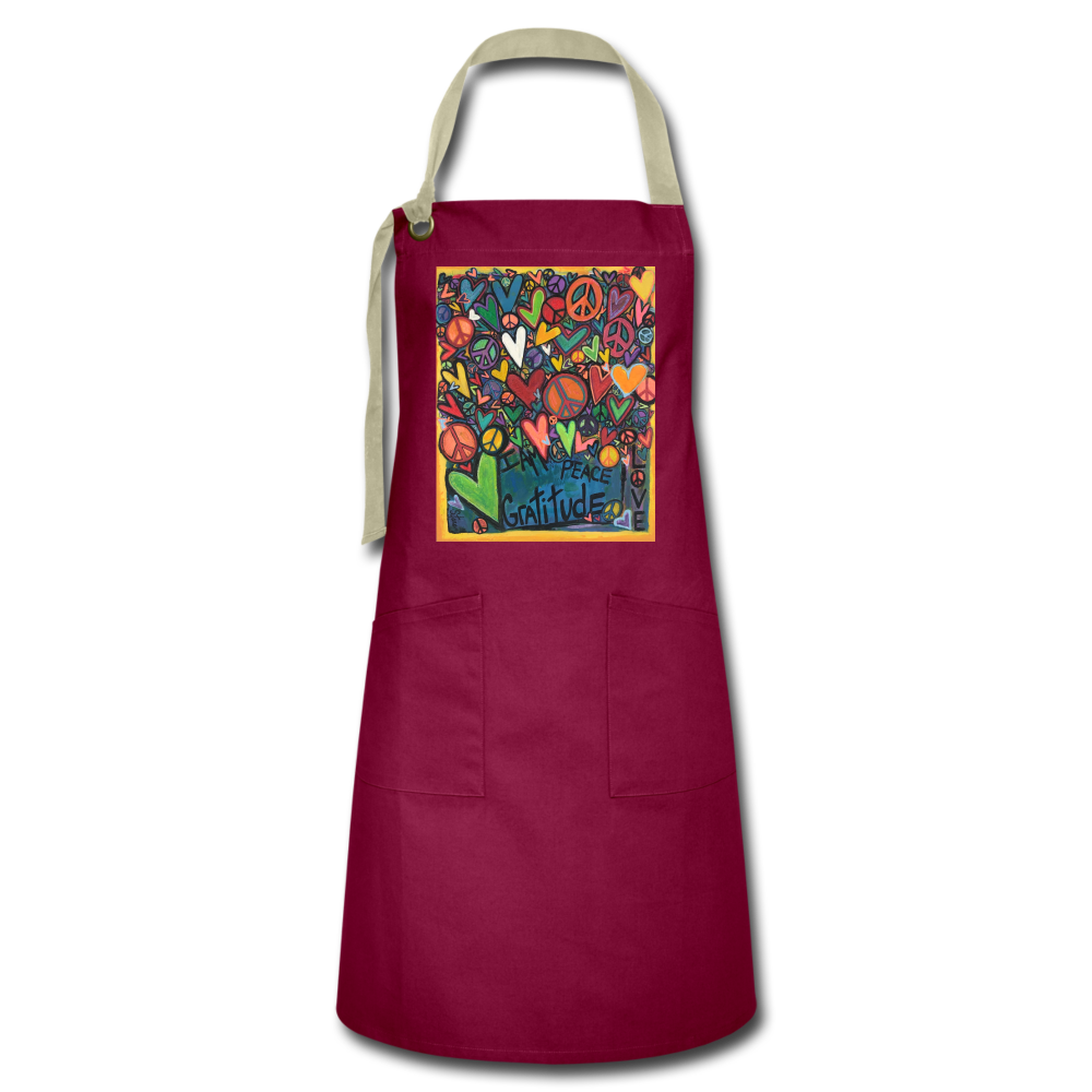 Artisan Apron - burgundy/khaki