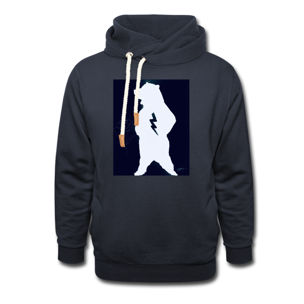Shawl Collar Hoodie - navy