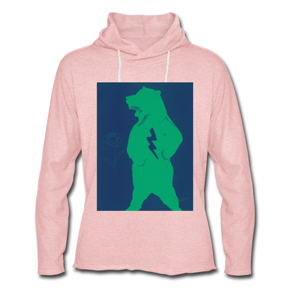 Unisex Lightweight Terry Hoodie - cream heather pink