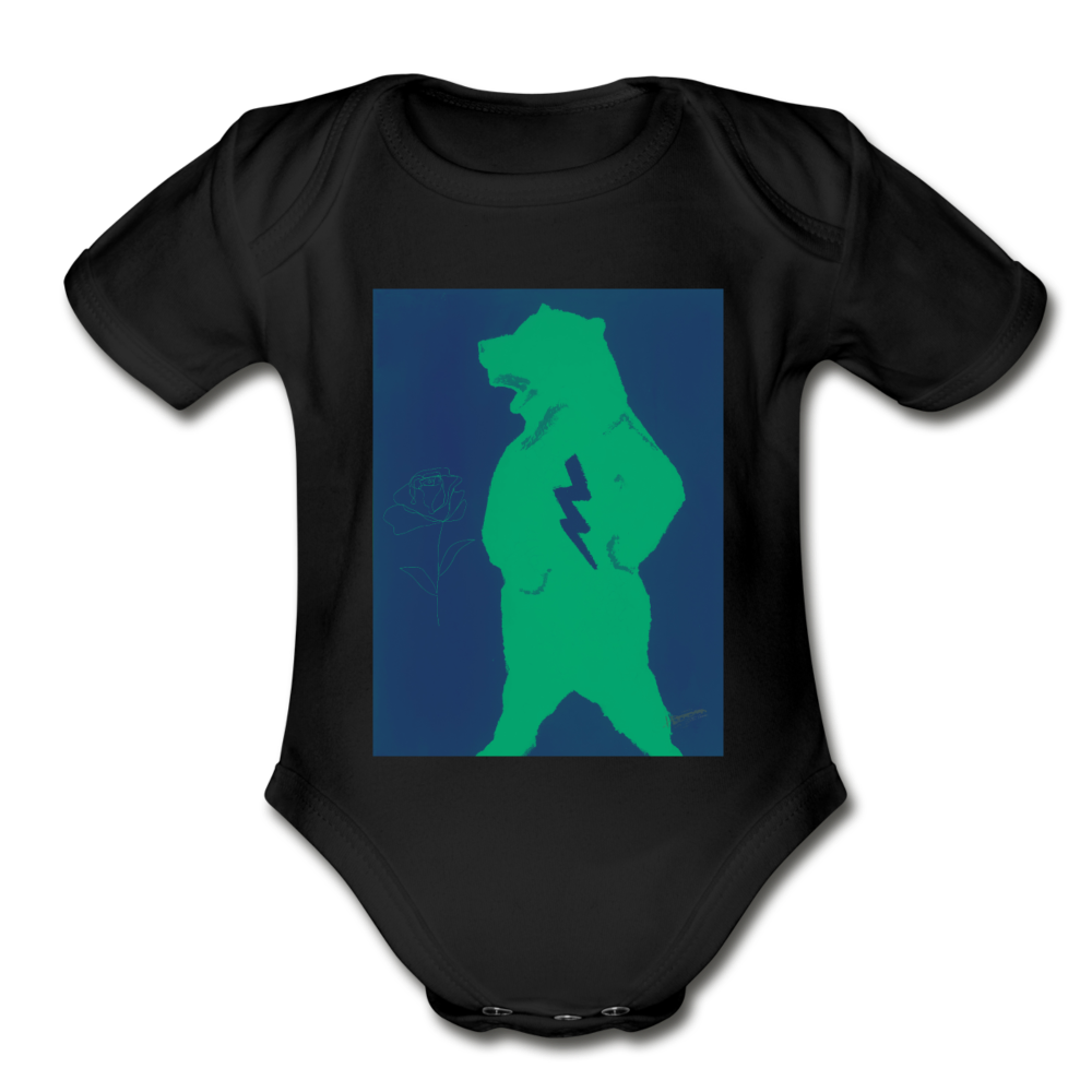 Organic Short Sleeve Baby Bodysuit - black