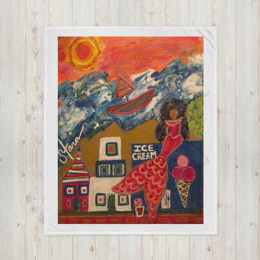 Throw Blanket Seaside Ice Cream