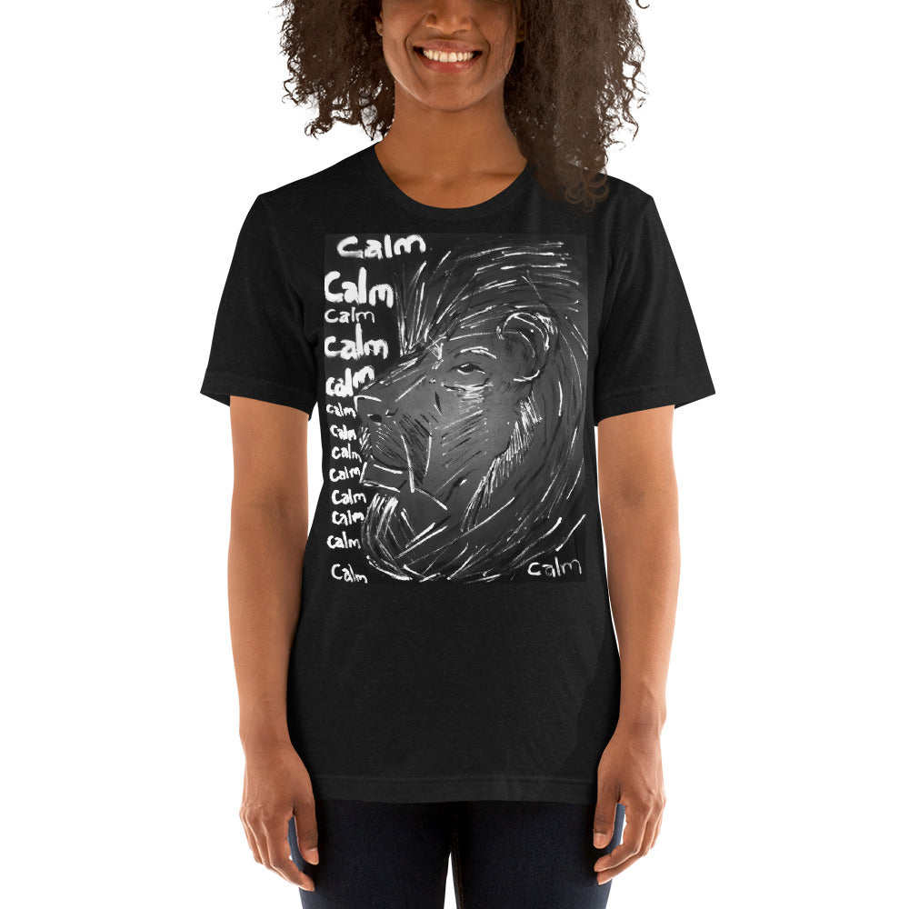 Short-Sleeve Unisex T-Shirt "The Calm Lion" BW