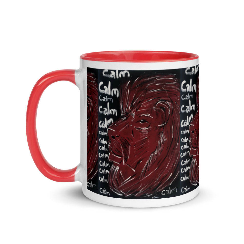 Mug with Color Inside "The Calm Lion"
