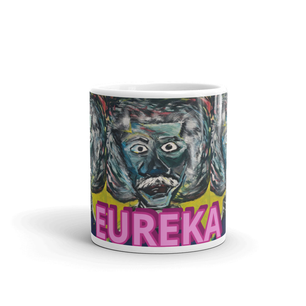 White glossy mug "EINSTEIN EUREKA E2"