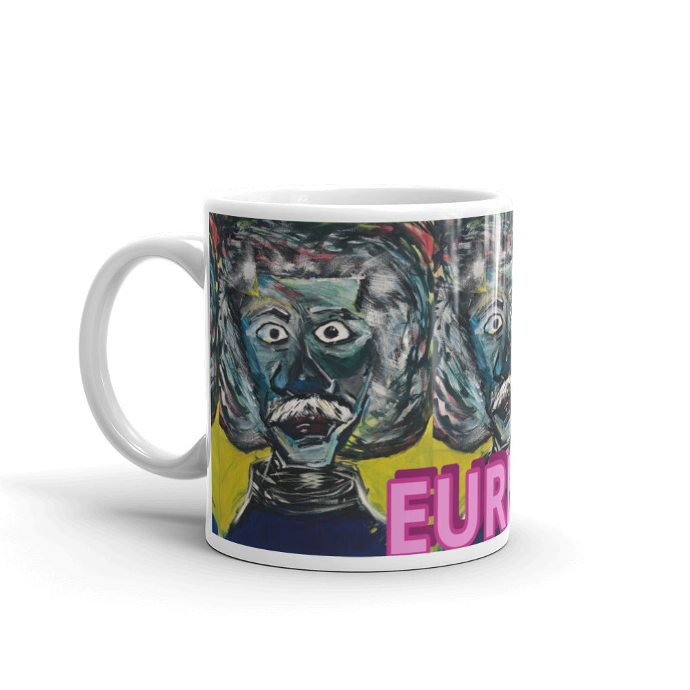White glossy mug "EINSTEIN EUREKA E2"