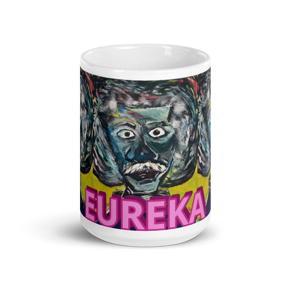 White glossy mug "EINSTEIN EUREKA E2"
