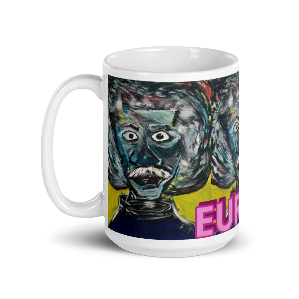 White glossy mug "EINSTEIN EUREKA E2"