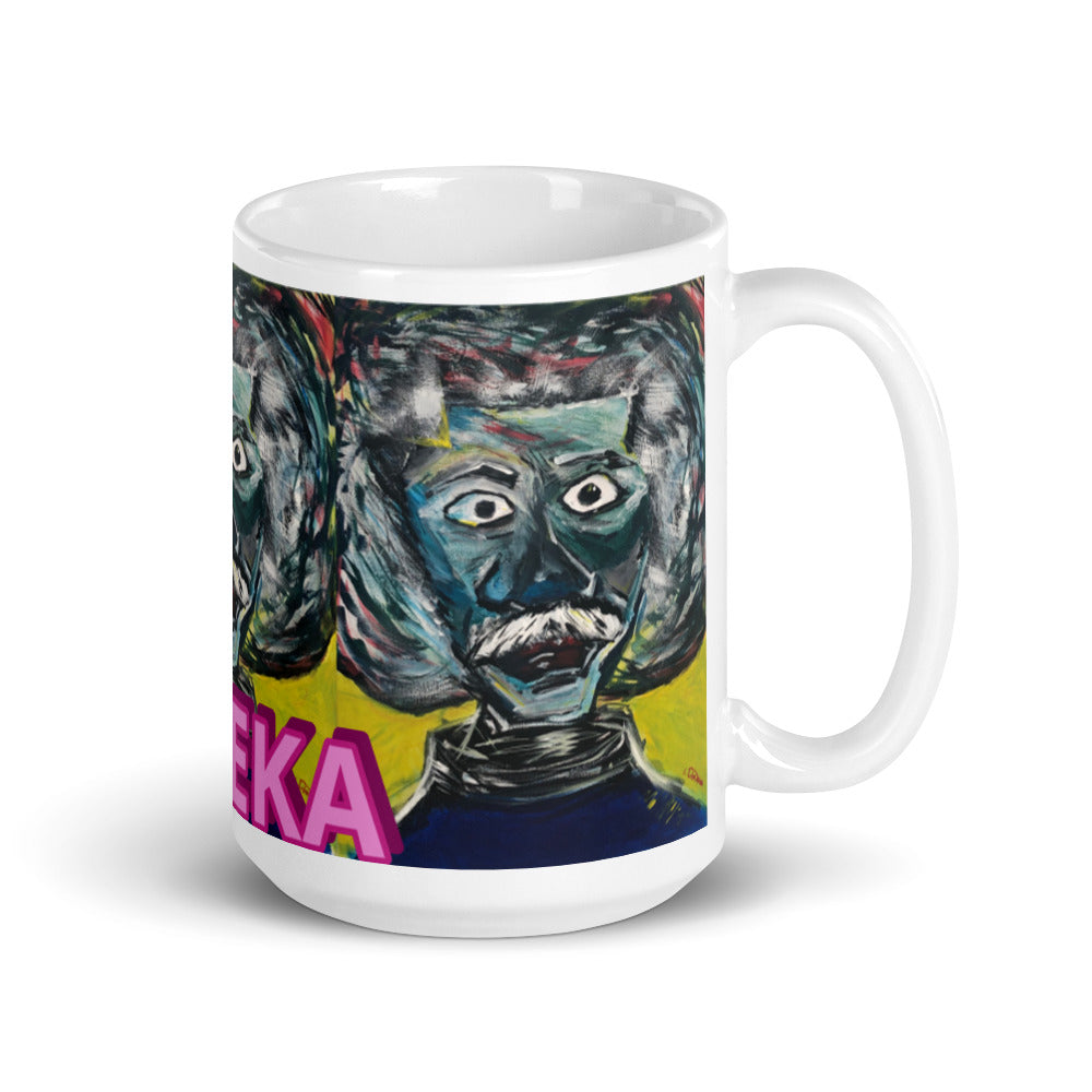 White glossy mug "EINSTEIN EUREKA E2"