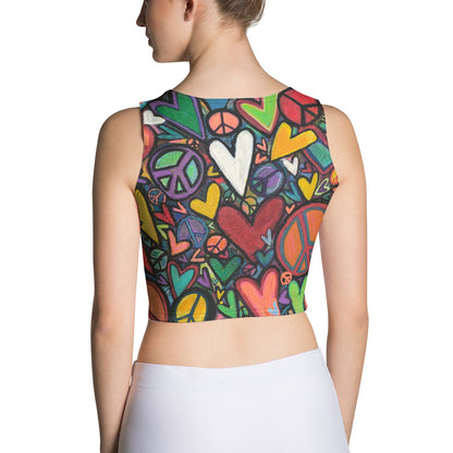 Crop Top"More Peace, More Love" Original Art by Stara Art Artist Tara Sinclair Inner peace and self love inspired !