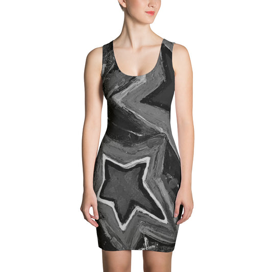 Sublimation Cut & Sew Dress "5 Star" Black n White