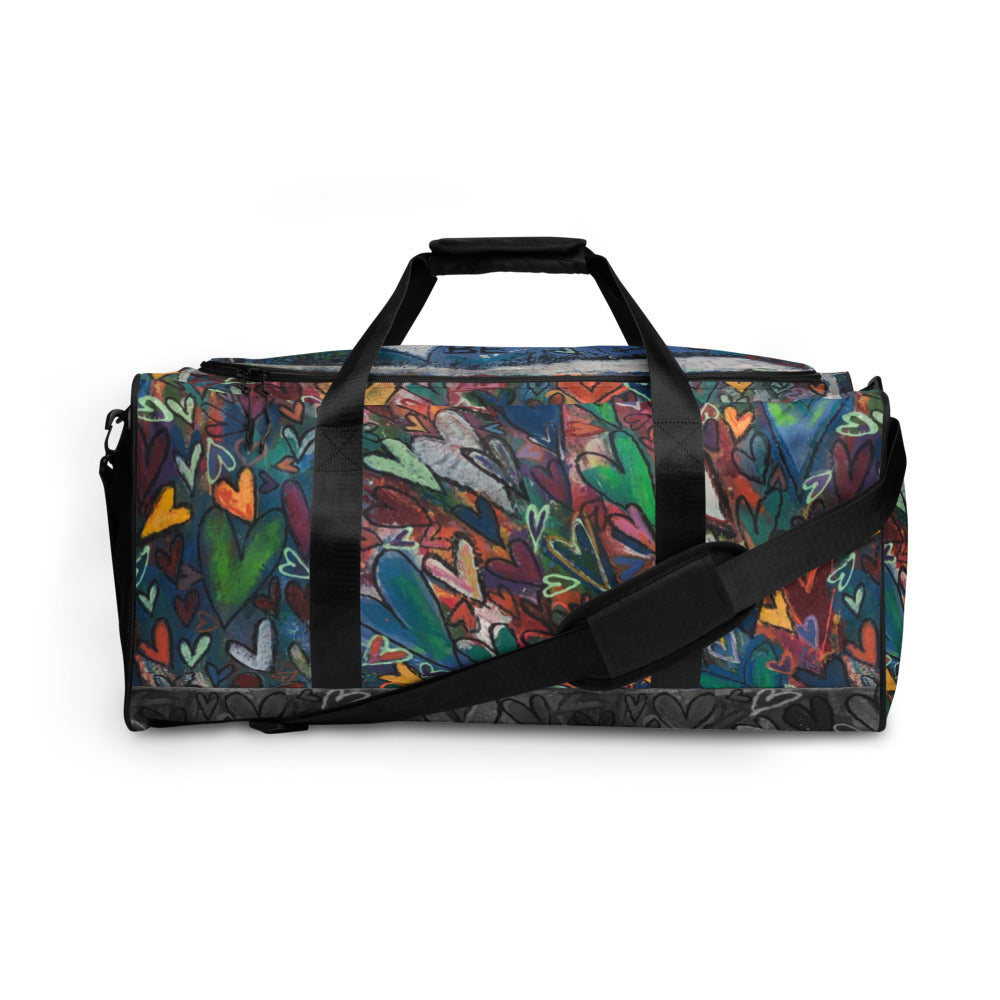 Duffle bag "Think, Feel, Knowm Be LOVE" Original Art by Stara Art, Artist Tara Sinclair