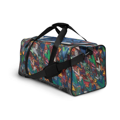 Duffle bag "Think, Feel, Knowm Be LOVE" Original Art by Stara Art, Artist Tara Sinclair