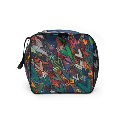 Duffle bag "Think, Feel, Knowm Be LOVE" Original Art by Stara Art, Artist Tara Sinclair