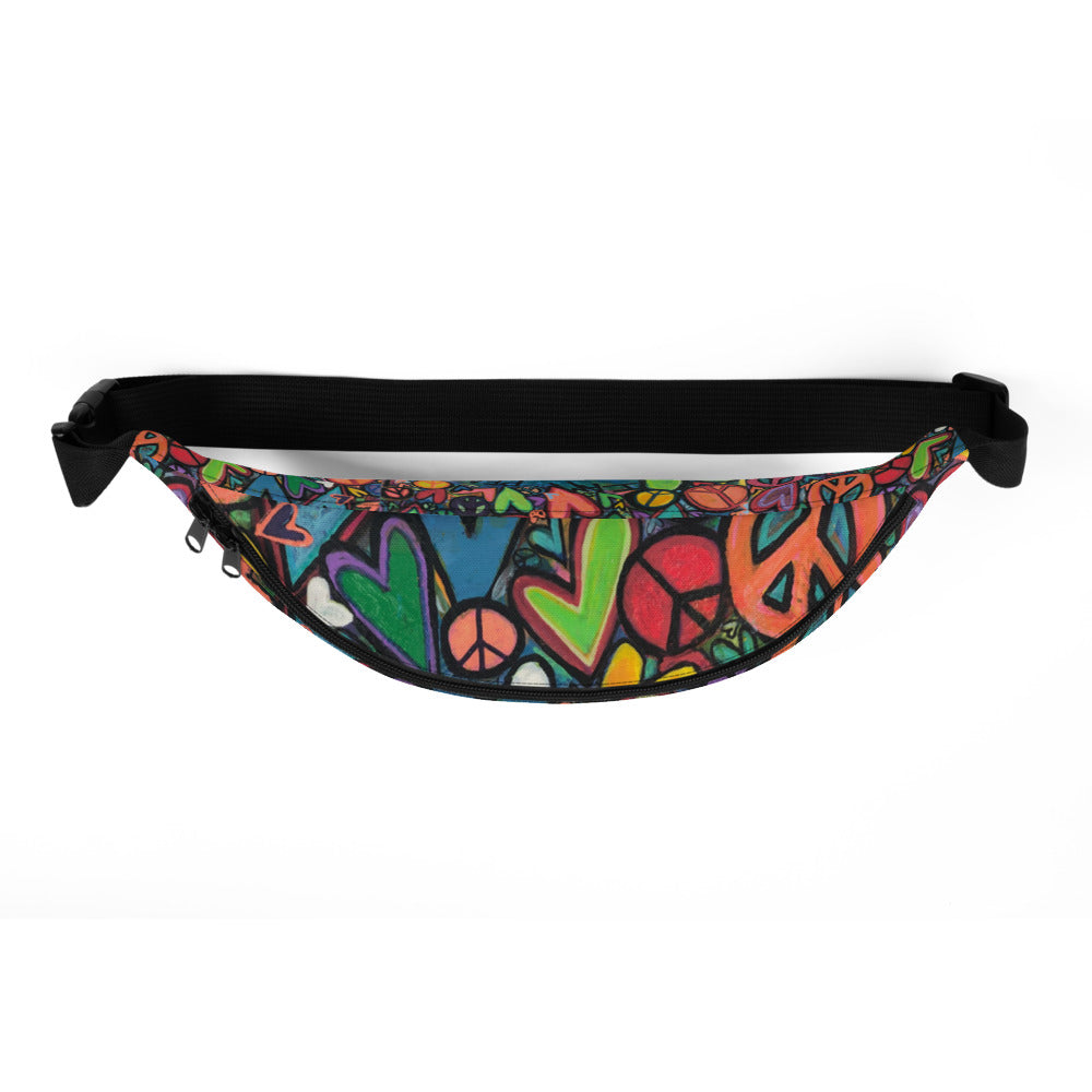 Fanny Pack " More Gratitude, More Love. More Peace" Artist Stara Art . Artist Tara Sinclair