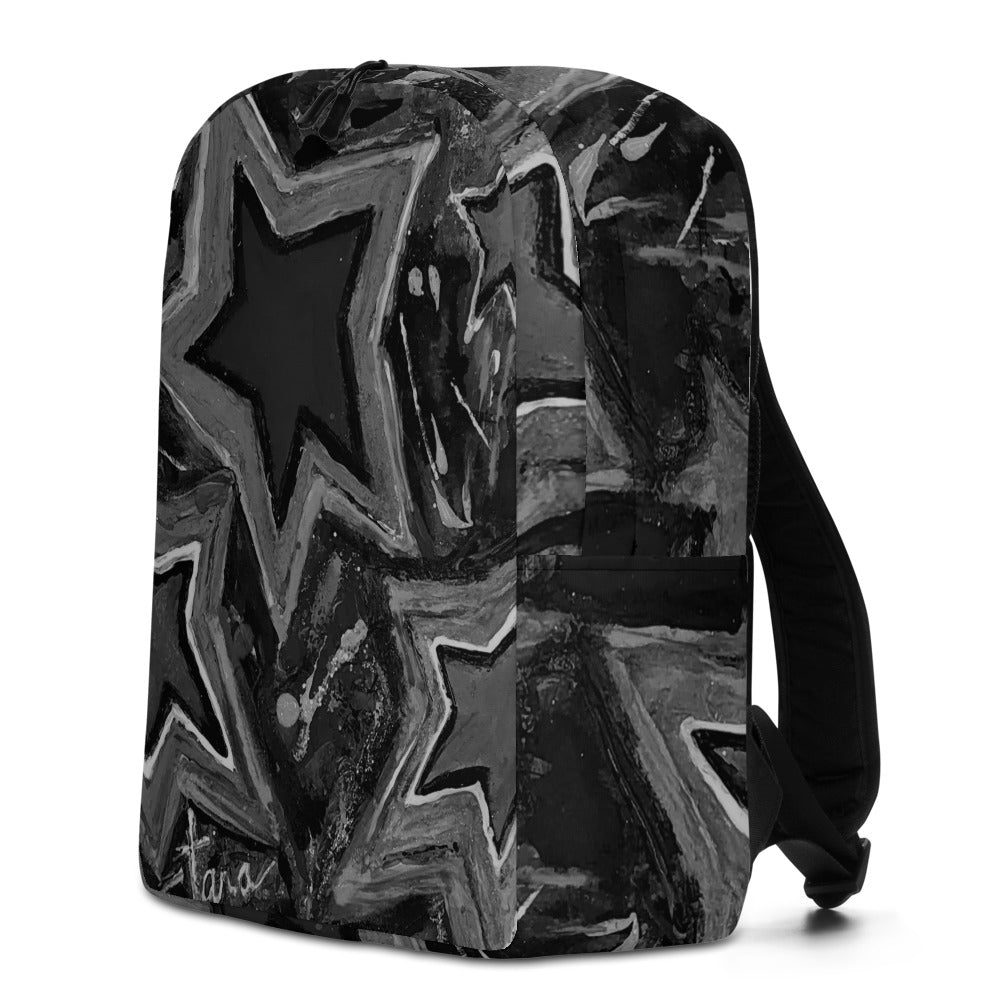 Minimalist Backpack "5 Star" Black n white