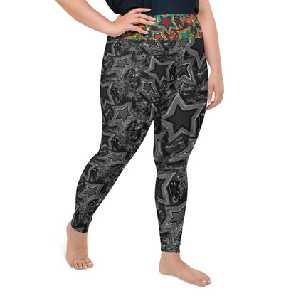 All-Over Print Plus Size Leggings " 5 Star"