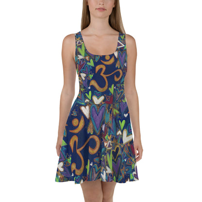 Skater Dress "Ohm & Hearts" Original Art by Stara Art , Artist Tara Sinclair