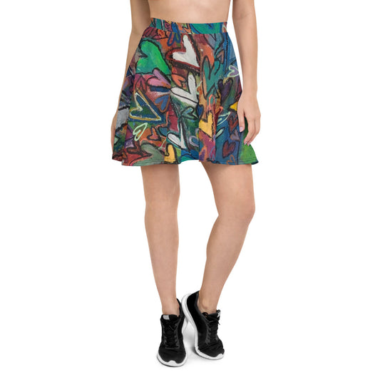 Skater Skirt "Think, Feel, Know, Be, Love" Artist Tara Sinclair / Stara Art