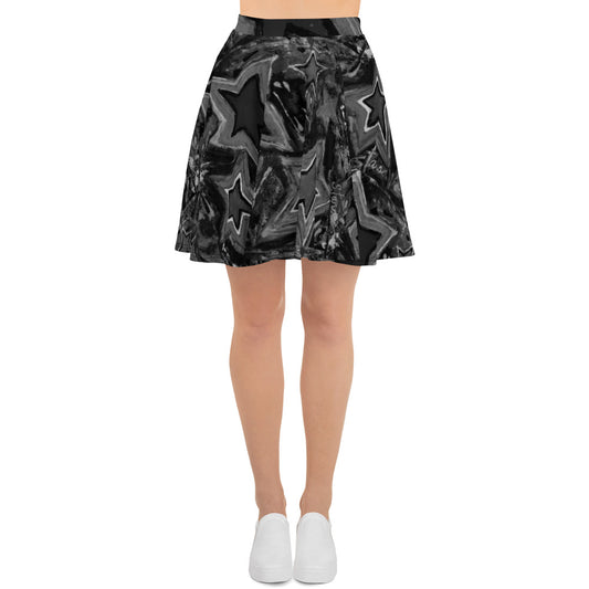 Skater Skirt " Black and White Stars"