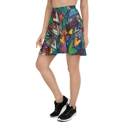 Skater Skirt "Think, Feel, Know, Be, Love" Artist Tara Sinclair / Stara Art
