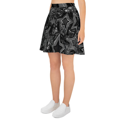 Skater Skirt " Black and White Stars"