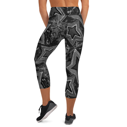 Yoga Capri Leggings "Black & White 5 STAR"