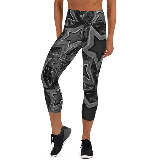 Yoga Capri Leggings "Black & White 5 STAR"