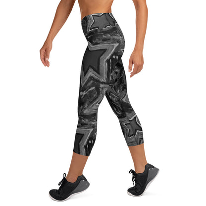 Yoga Capri Leggings "Black & White 5 STAR"