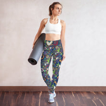 Load image into Gallery viewer, Yoga Leggings &quot;Ohm and Hearts&quot; Artist Tara Sinclair / Stara Art
