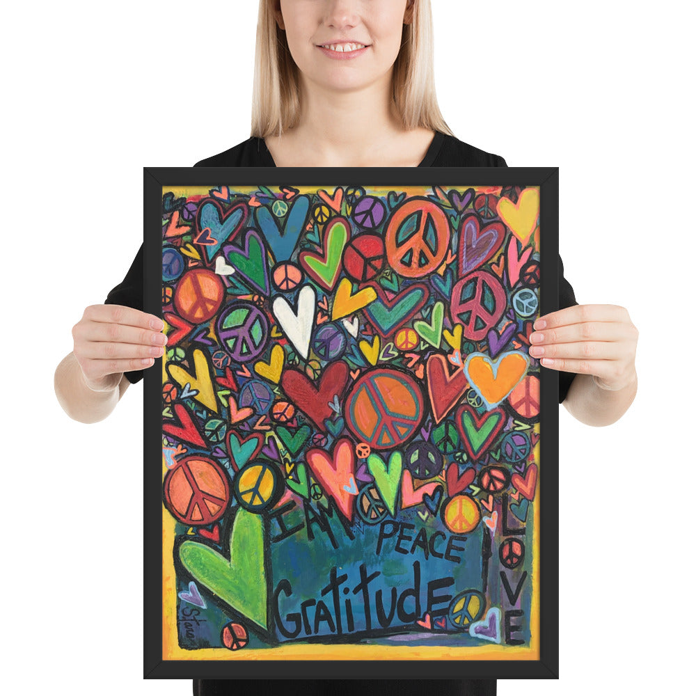 Framed poster "I am Peace Love and Gratitude"