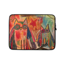 Load image into Gallery viewer, Laptop Sleeve &quot;Owls at the Gate&quot; Original Artwork by Tara Sinclair/ Stara Art
