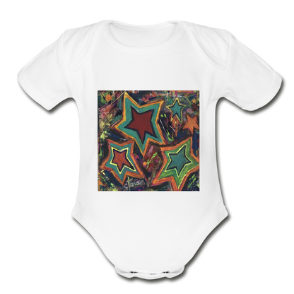 Organic Short Sleeve Baby Bodysuit - white