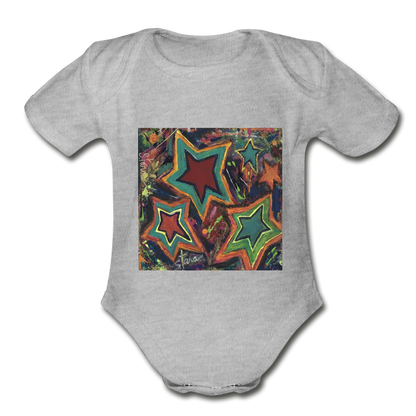 Organic Short Sleeve Baby Bodysuit - heather gray