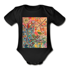 Load image into Gallery viewer, Organic Short Sleeve Baby Bodysuit - black
