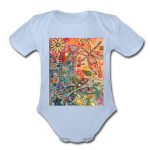 Load image into Gallery viewer, Organic Short Sleeve Baby Bodysuit - sky
