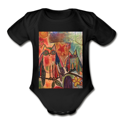 Organic Short Sleeve Baby Bodysuit - black