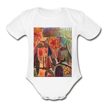 Organic Short Sleeve Baby Bodysuit - white