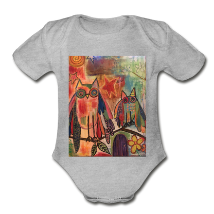 Organic Short Sleeve Baby Bodysuit - heather gray