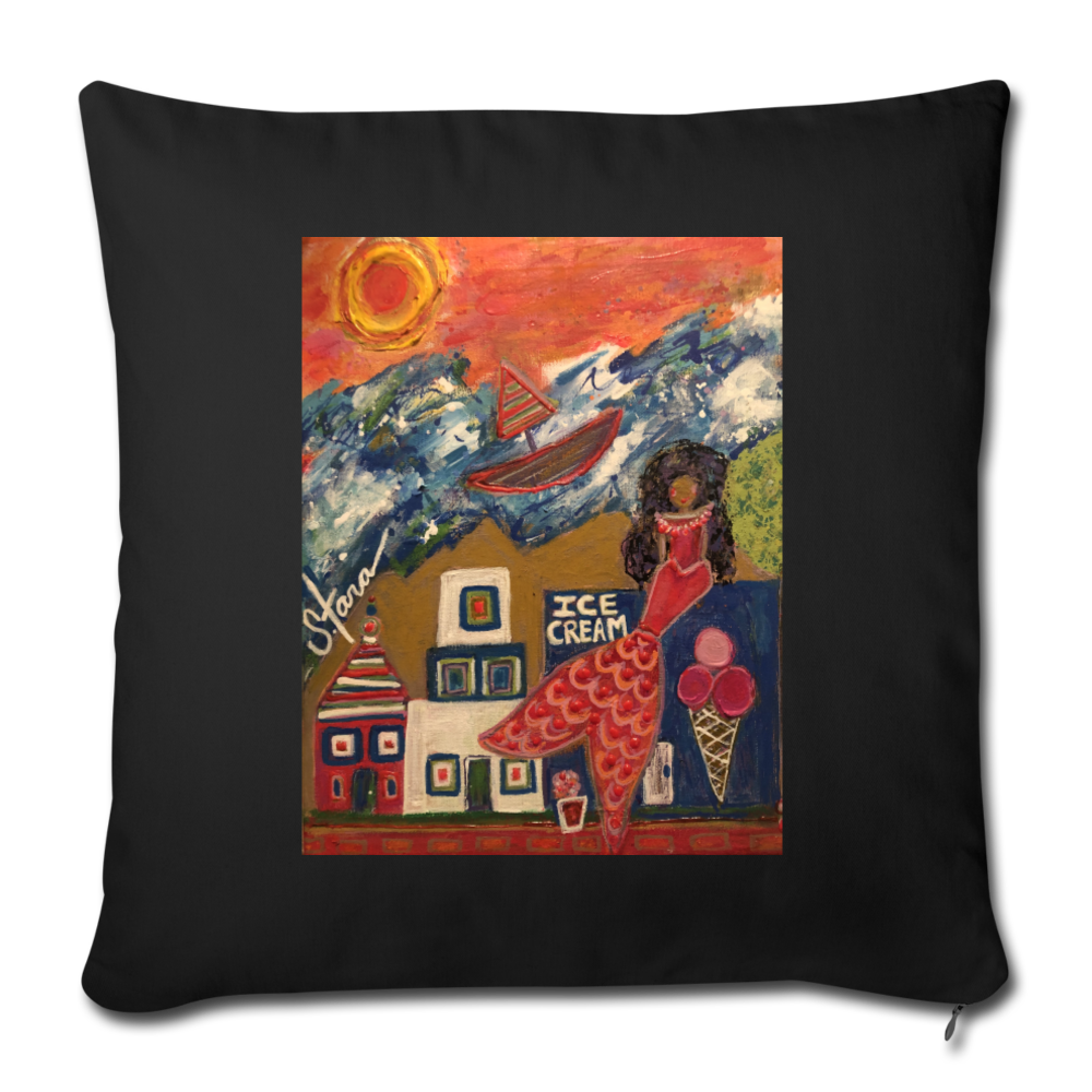 Throw Pillow Cover 18” x 18” - black