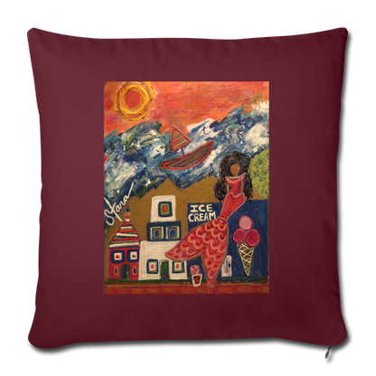 Throw Pillow Cover 18” x 18” - burgundy