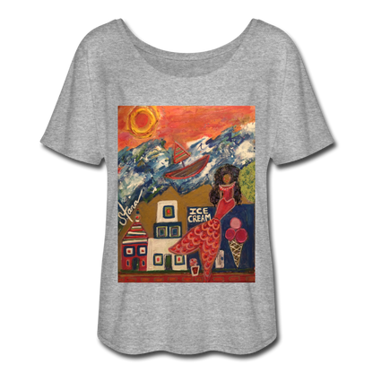 Women’s Flowy T-Shirt - heather gray