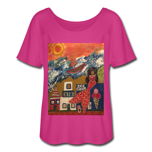 Women’s Flowy T-Shirt - dark pink