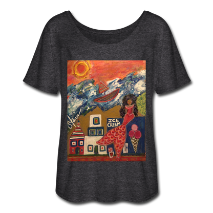 Women’s Flowy T-Shirt - charcoal gray