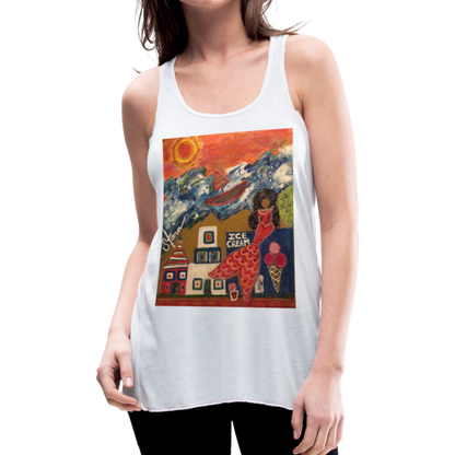Women's Flowy Tank Top by Bella - white